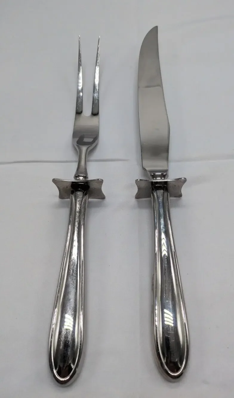 Hampton Stainless Korea Carving Knife Fork Set Vintage Roast Turkey Serving Set
